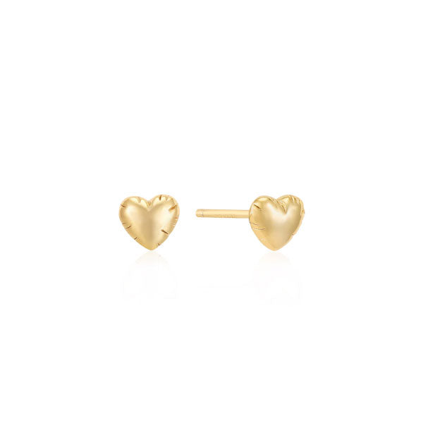 Ania Haie Gold Puffy Heart Stud Earrings