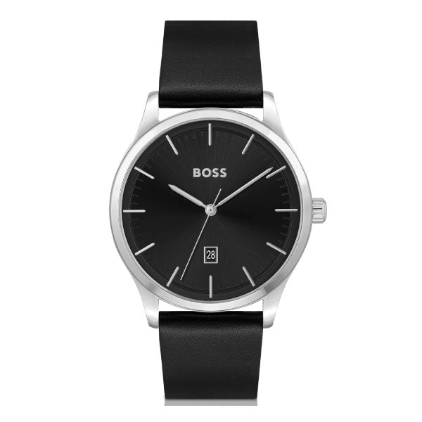 Hugo Boss Reason Black Leather Watch