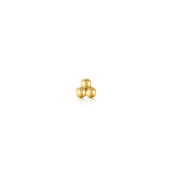 Ania Haie Gold Triple Ball Barbell Earring