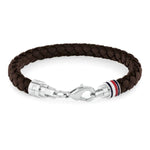 Tommy Hilfiger Iconic TH Braided Leather Bracelet Brown