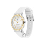 Tommy Hilfiger YG White Silicone Heart Charm Watch