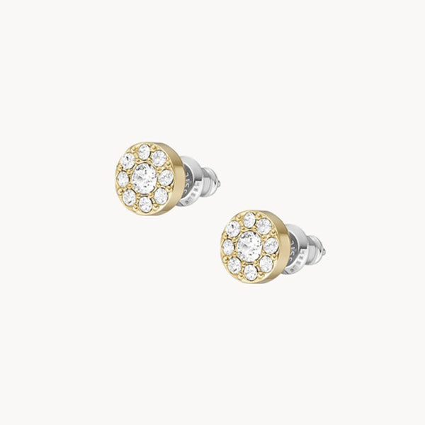 Fossil All Stacked Up Gold-Tone Pave Stud Earrings