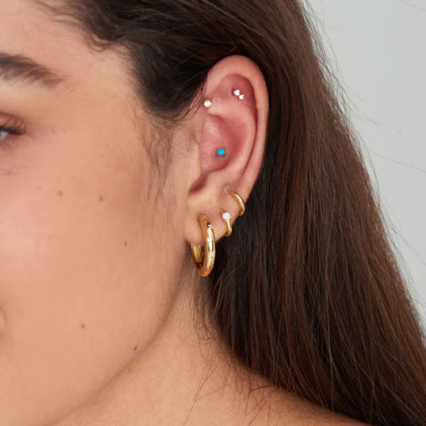 Ania Haie Gold Double Sparkle Barbell Earring