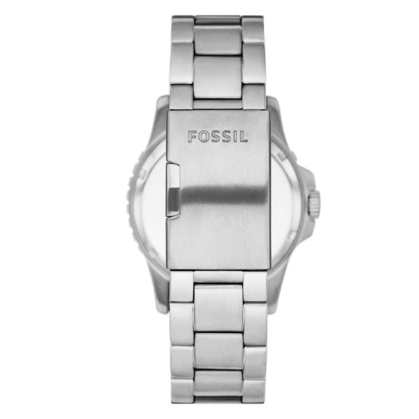 Fossil Black/Burgandy Three-Hand Date Stainless Steel Watch