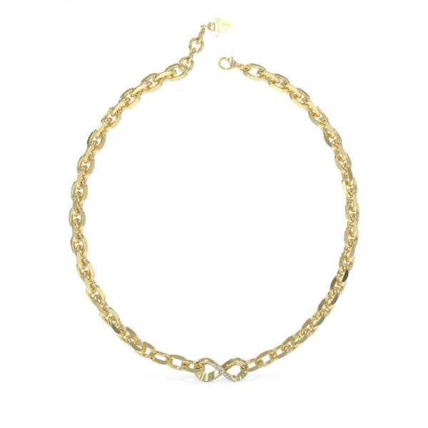 Guess Endless Dream CZ Infinity Gold Tone Necklace