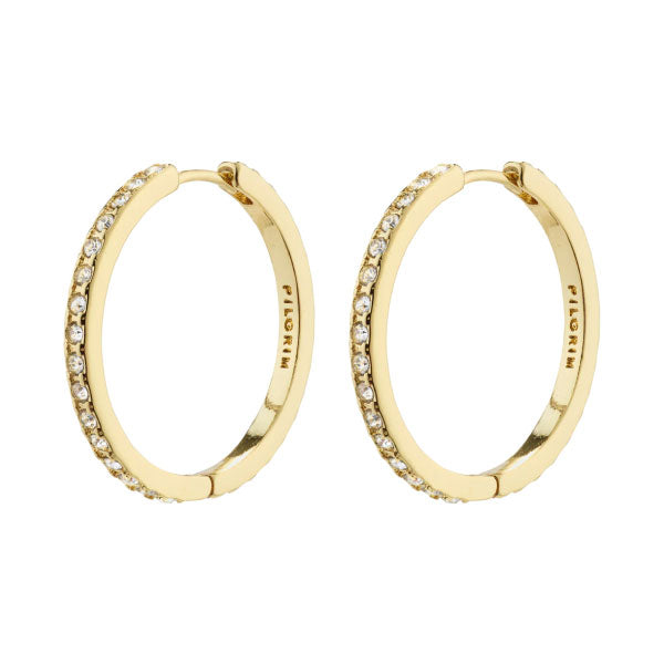 Pilgrim BE Crystal Hoops Gold-plated
