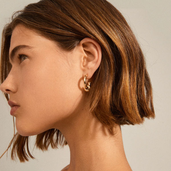 Pilgrim HOPEFUL chunky huggie hoop earrings gold-plated – Bonds