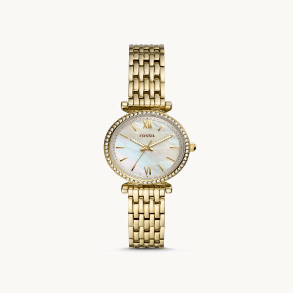 Fossil Carlie Mini Three-Hand Gold-Tone Stainless-Steel Watch