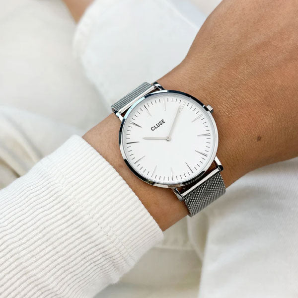 Cluse silver 2025 mesh watch