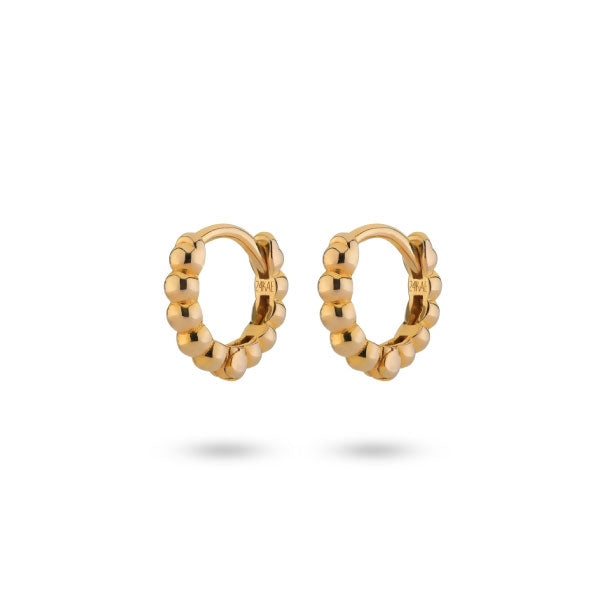 24Kae Beaded Detail Huggie Hoop Earrings Gold