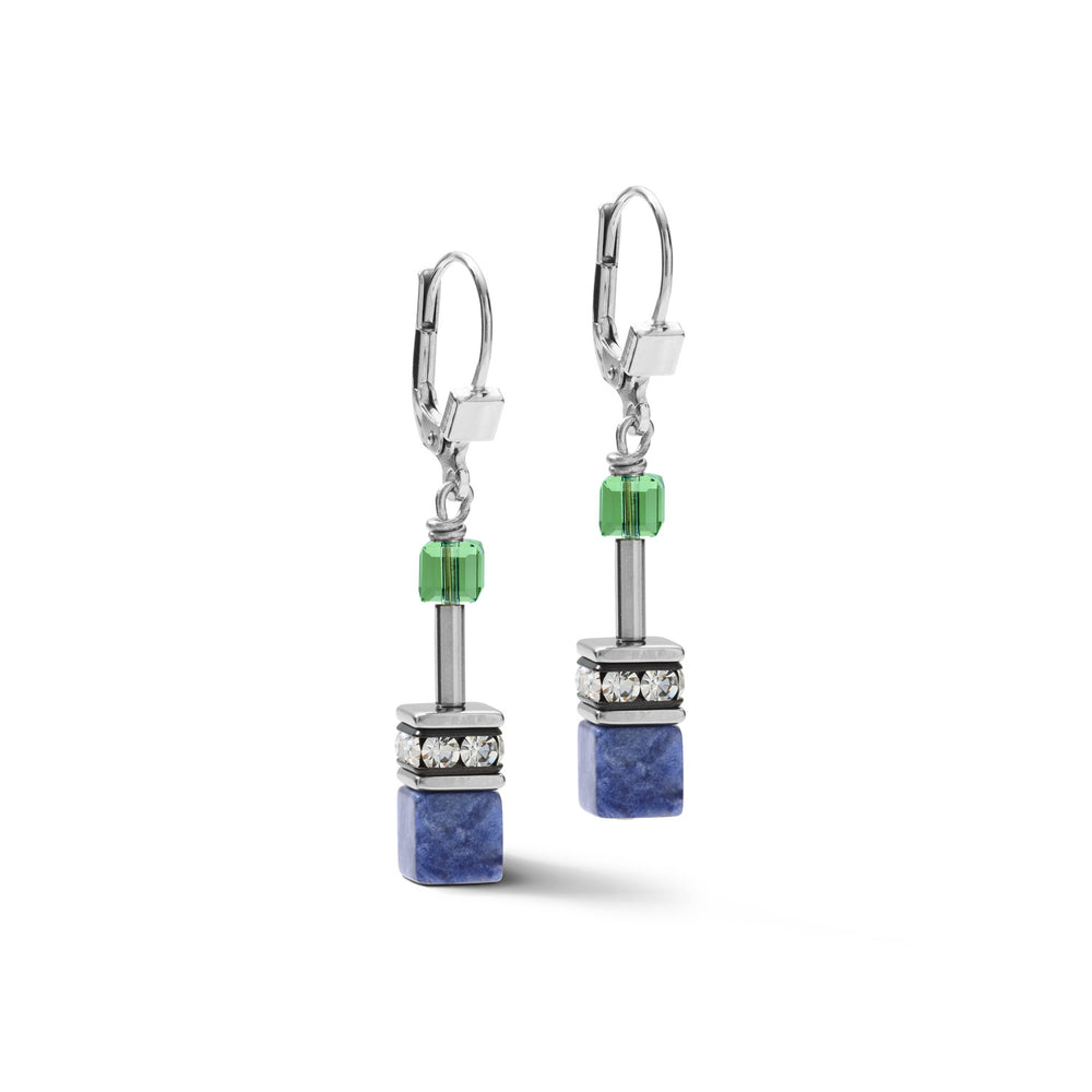 Coeur De Lion Earrings GeoCUBE® Crystals & Gemstones Blue Green