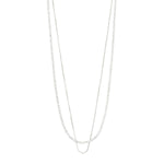 Pilgrim MILLE crystal necklace 2-in-1 silver-plated