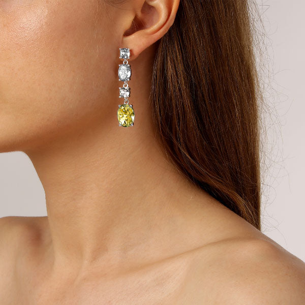 Yellow deals crystal earrings