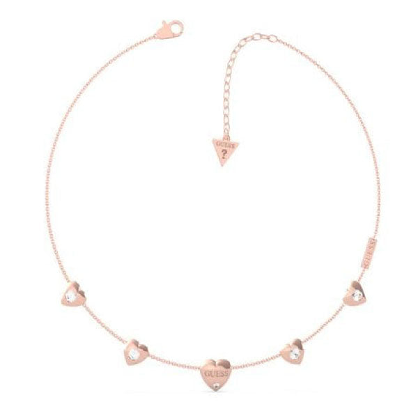 Guess - Guess Is For Lovers Multi Heart Rose Gold Necklace
