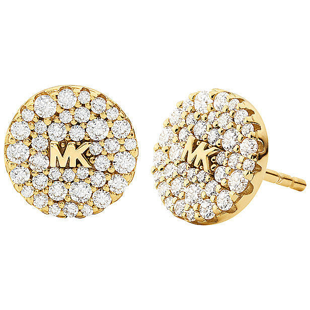 Michael Kors Gold Round Pave Stud Earrings