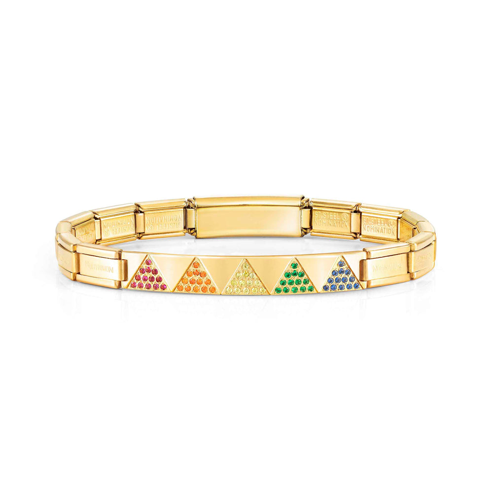 Nomination Trendsetter New York Multicolor Triangle Yellow Gold Bracelet