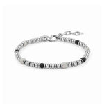 Nomination Mens Instinct Stainless Steel & Onyx Bead Bracelet