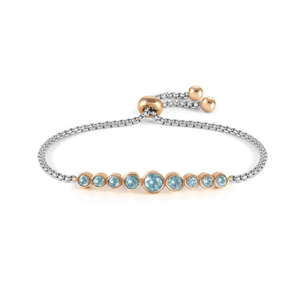 Nomination Milleluci Blue Crystal Circles SS/Rose Bracelet