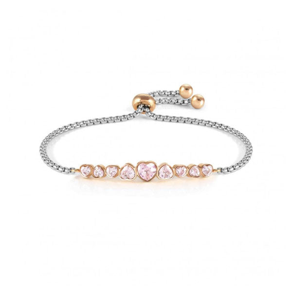 Nomination Milleluci Pink Crystal Hearts SS/Rose Bracelet