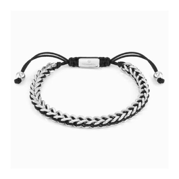 Nomination Mens Beyond Stainless Steel Fishbone Chain Nautical Cord Bracelet