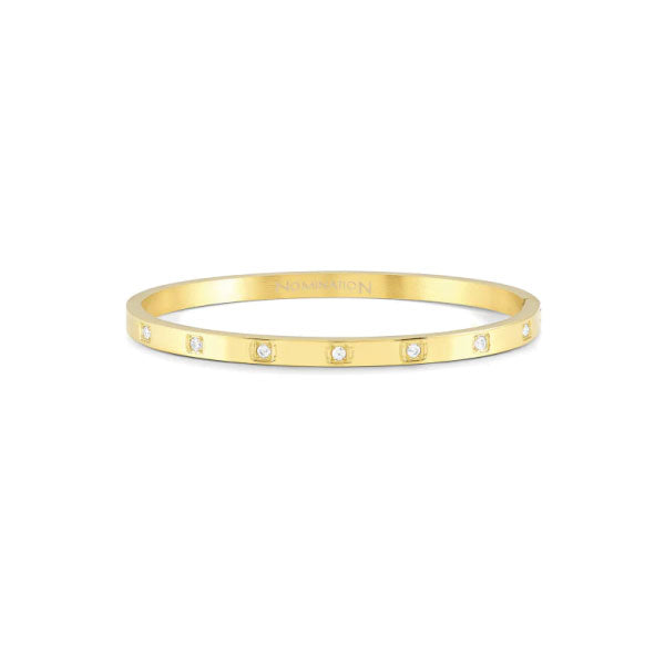 Nomination Pretty Gold Plated Half Set Cubic Zirconia Bangle