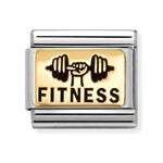 Nomination Classic Gold & Black Fitness Weights Charm