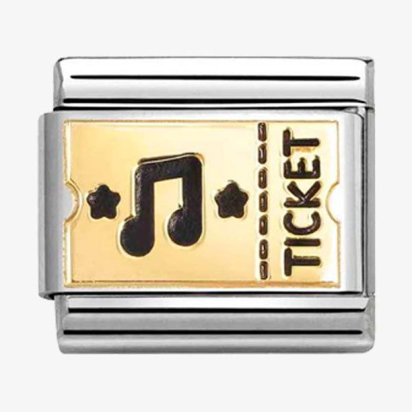 Composable Classic PLATES steel , enamel and 18k gold Concert ticket