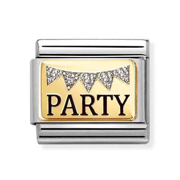 Composable Classic PLATES (IC) in steel, enamel and 18k gold Party GLITTER