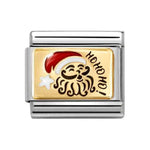 Composable Classic PLATES (IC) in steel, enamel and 18k gold Santa Claus RED hat