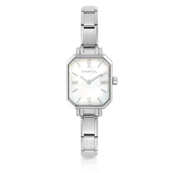 Paris Watch Rectangular White Mother of Pearl