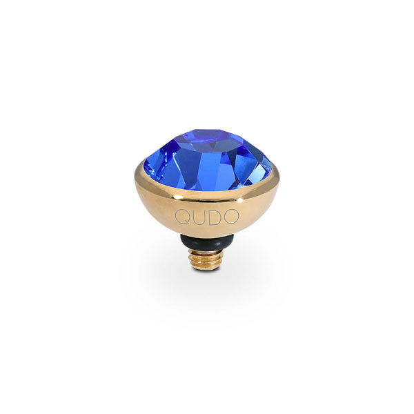 Bottone Crystal Sapphire 10mm Gold Topper