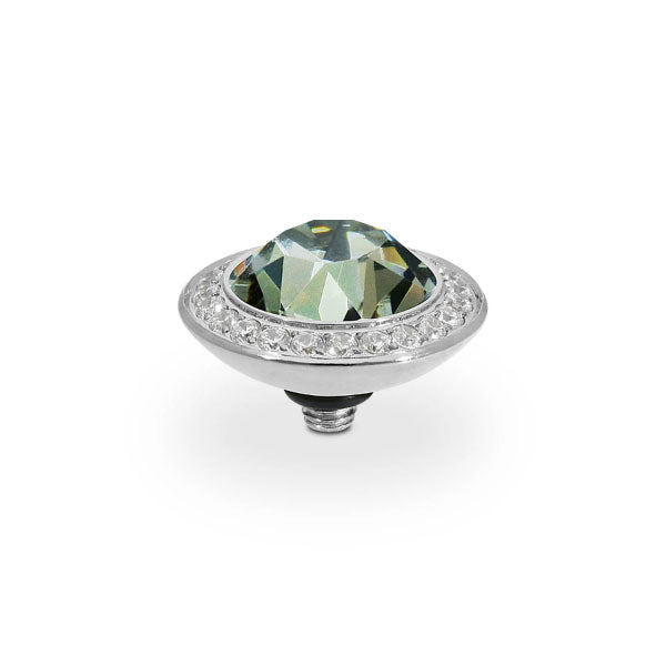 Tondo Deluxe Crystal Black Diamond 13mm Silver Topper