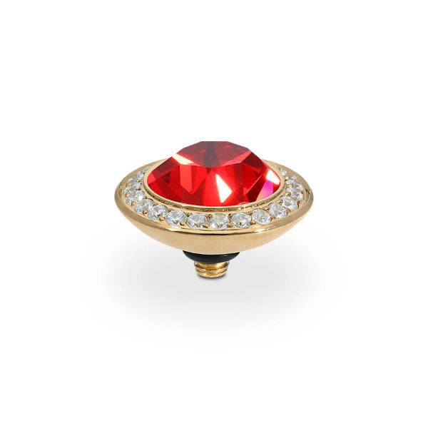 Tondo Deluxe Crystal Scarlet 13mm Gold Topper