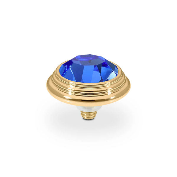 Oroli Crystal Sapphire 13mm Gold Topper