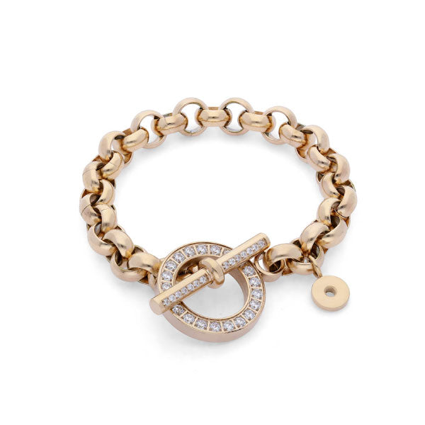 Qudo Ceccano Deluxe Gold Tone Bracelet