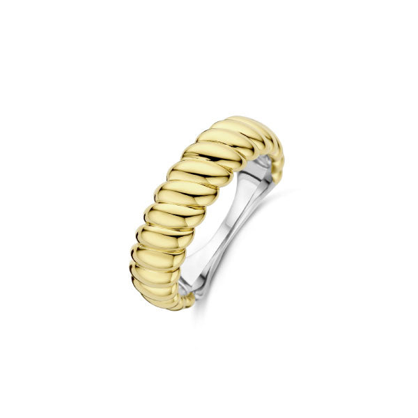 Sentido Jewelry Rings Ti Sento Gold Ribbed Design Ring – Bonds Jewellers