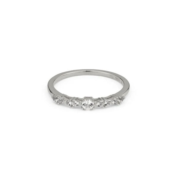 Silver Classic Stone Ring Sze 54