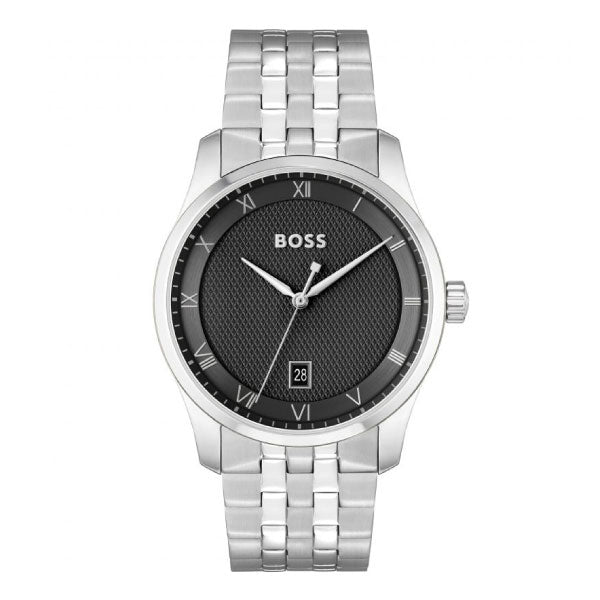 Hugo Boss Principle Black Dial Stainless Steel Watch