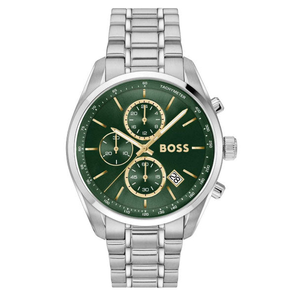 Grand Prix Stainless Steel Green Dial Mens Watch