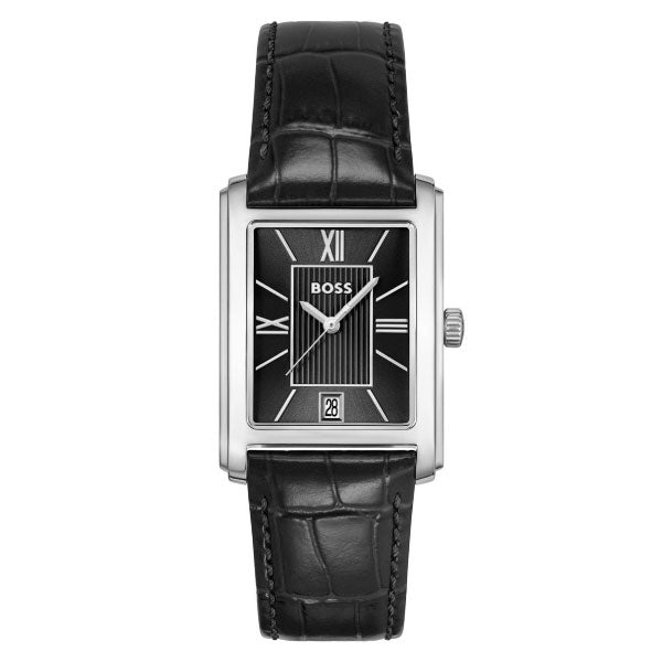 Principle Dress Black Leather and Dial Mens Watch