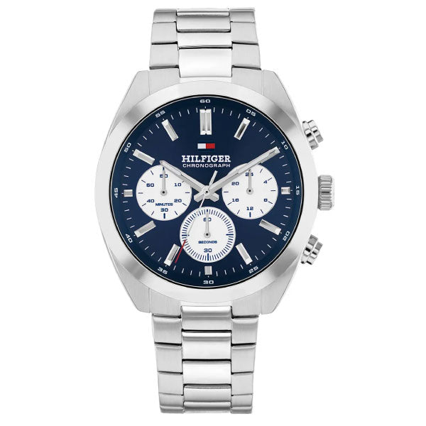 Hudson Blue Dial Mens Silver Watch