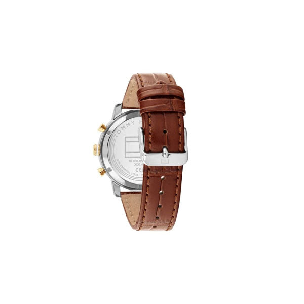 Oxford Brown Leather Silver and Gold Mens Watch