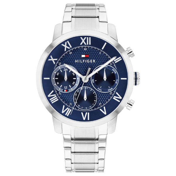 Oxford Blue Dial Silver Mens Watch