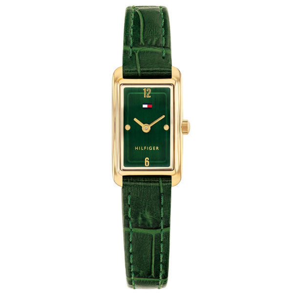 Madison Gold and Green Leather Watch