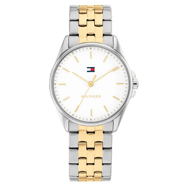 Jade White Dial Silver and Gold Watch