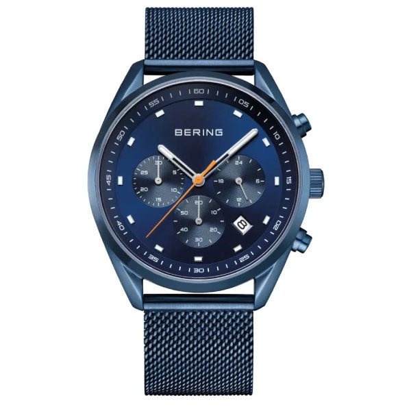 Men's Blue Watch with Mesh Strap