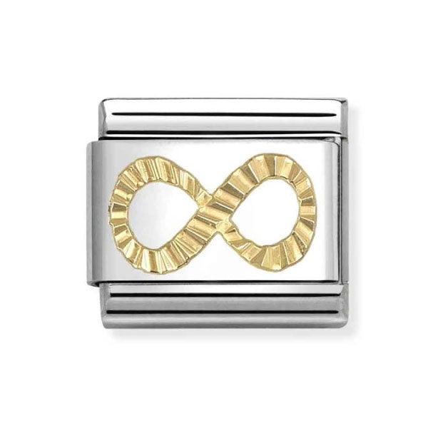 18k Gold Diamond Cut Infinity Link