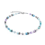 Coeur de Lion GeoCUBE® Iconic Aqua Lilac Necklace