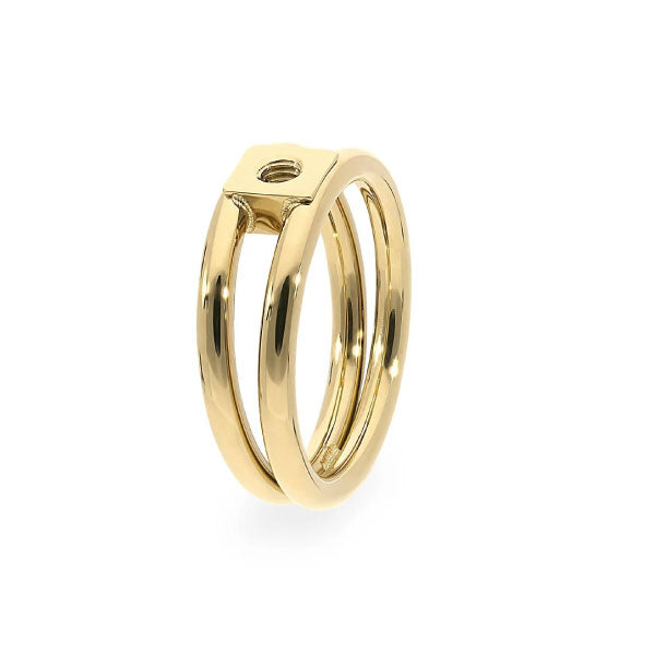 Qudo Gold Tone Roma Ring
