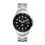 Fossil Black Three-Hand Date Stainless Steel Watch